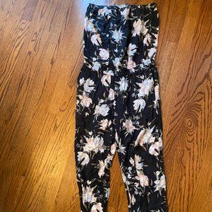 Aritzia Talula Black Floral Jumper/Romper Size Small